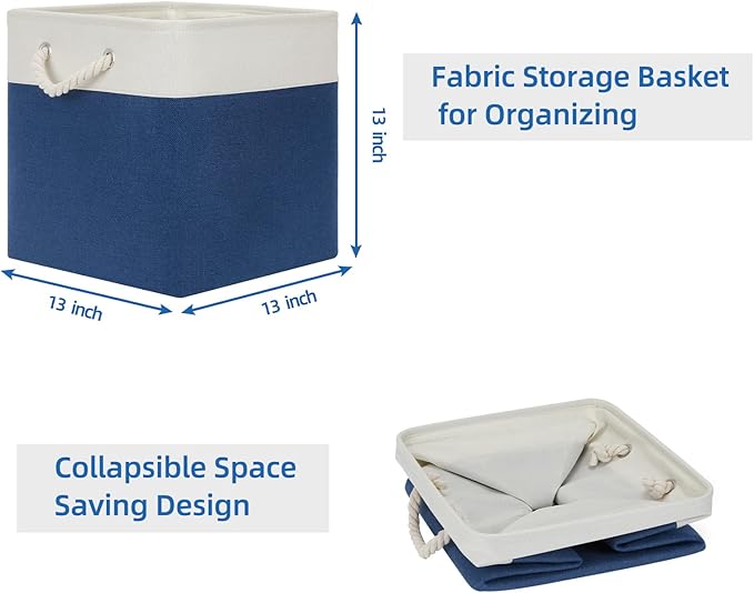 Temary Storage Baskets for Shelves 13x13 Baskets for Gifts Empty, 4 Pack Shelf Baskets Large Storage Baskets Cube Storage Bin