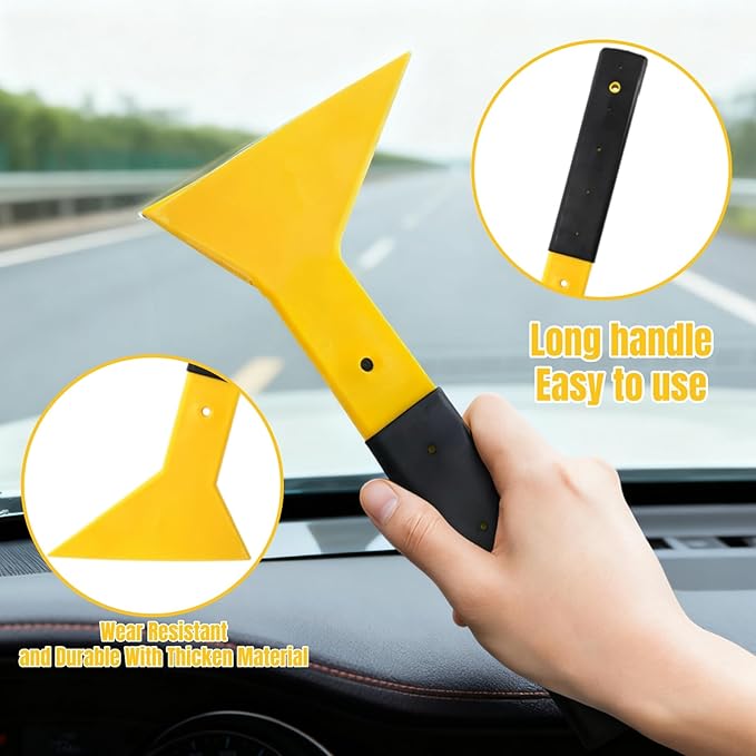 4 Pieces Window Tint Tools, Long Handle Bulldozer Squeegee Scrubber Paddle Squeegee, Auto Flat Window Film Installation Cleaning Tool for Car Front Windows Rear Glass