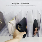 Purse Organizer for Closet, Adjustable Clear Shelf Dividers for Closet Organization Plastic Purse Storage Organizer Bag Organ