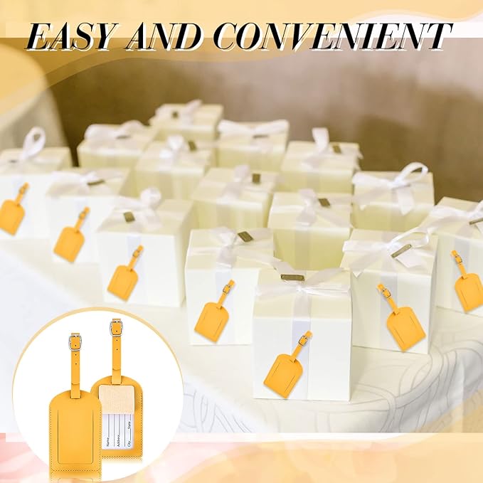 Dunzy 30 Pieces Leather Luggage Tag Women Identifiers Travel Suitcase Tags for Luggage Travel Backpack Bag Wedding Favors Wom