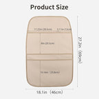 Kick Mat Back Seat Protector Waterproof Leather Car Seat Back Organizers Cover with 3 Storage Pockets for Kids Pets SUV Sedan Minivan Truck Car Travel Accessories (Beige 2-Pack)