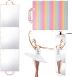 Foldable Full Length Mirror 2-in-1 Wall-Mounted or Tabletop Mirror, Portable Travel Mirror with Handle for Dance Home Bedroom