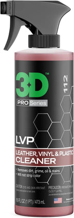 3D LVP Interior Cleaner - Removes Dirt, Grime, Grease, Oil & Stains from Leather, Vinyl & Plastic - Great for Seats, Steering