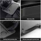 2 in 1 Steering Wheel Desk Compatible with Tesla Model 3/Model Y/Model S/Model X, Multifunction Steering Wheel Tray Laptop Table Car Seat Organizer Auto Interior Accessories