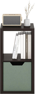 Furinno CUBICLE Book Shelf, 2-Cube Bookshelf, Extra Thick Frame Horizontally & Vertically Reversible Bookcase with Open Back,