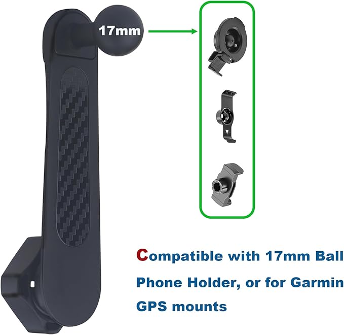 Aluminium 17mm/0.67" Ball Mount Extension Arm, Solid 17mm Vent Clip Ball Extender Female to Male for Car Vent Solid Phone Holder - Metal Made (4.26" Long)