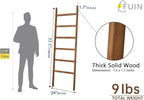 FUIN 6.4ft Extra Wide Wooden Blanket Ladder Living Room Decorative Wal Leaning Farmhouse Quilt Display Holder Rustic Wood Tow