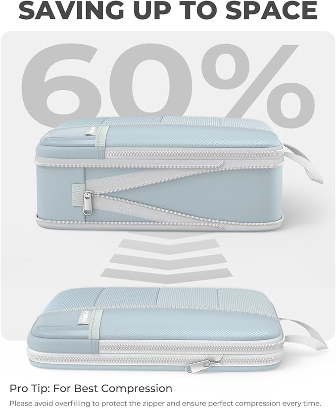 Percover Compression Packing Cubes 6-Piece Set, Packing Cubes Compression for Travel with Multi-Size Organization, Travel Org