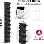 2-Pack Hat Organizer for Baseball Caps, 20-Cap Wall Mounted Hat Rack, No-Drill Adhesive or Screw-In Hat Hanger, Sturdy Vertic