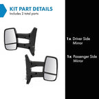 TRQ Driver & Passenger Side Mirror Set Power with Heat Compatible with 2015-2019 Ford Transit-150 Transit-250 Transit-350 Tra