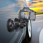Professional Heavy Duty (20 lbs Load) DSLR Mirorrless Camera Suction Cup Car Mount Camcorder Vehicle Holder w/ 360°Panorama Ball Head + Quick Release Plate Compatible with Nikon Canon Sony RED BM