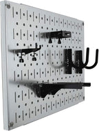 Wall Control Pegboard Wall Organizer Tiles Modular Galvanized Steel Pegboard Tiling Set - Four 12-Inch Tall x 16-Inch Wide Pe