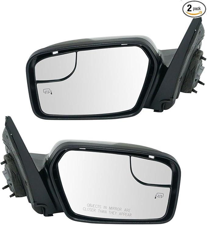 Side Mirror 2pcs Left & Right Paint to Match Power Operate Exterior Door Rear View Spotter Glass Heat Puddle Lamp Blind Spot 