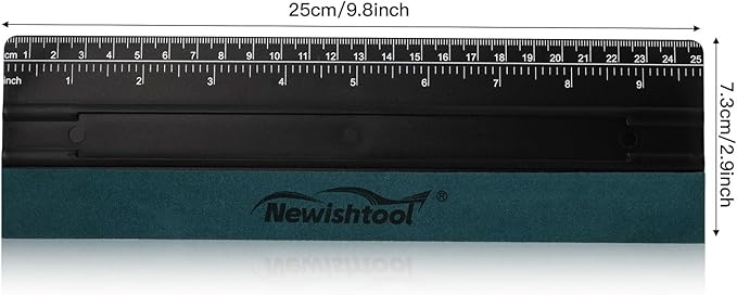NEWISHTOOL Vinyl Wrap Squeegee for Vinyl, Big Size Wallpaper Smoothing Squeegee, 3 Pack 25CM Decals Squeegee with Ruler & Micro Suede Felt Edge for Sign Making Graphic Window Tint Film Application
