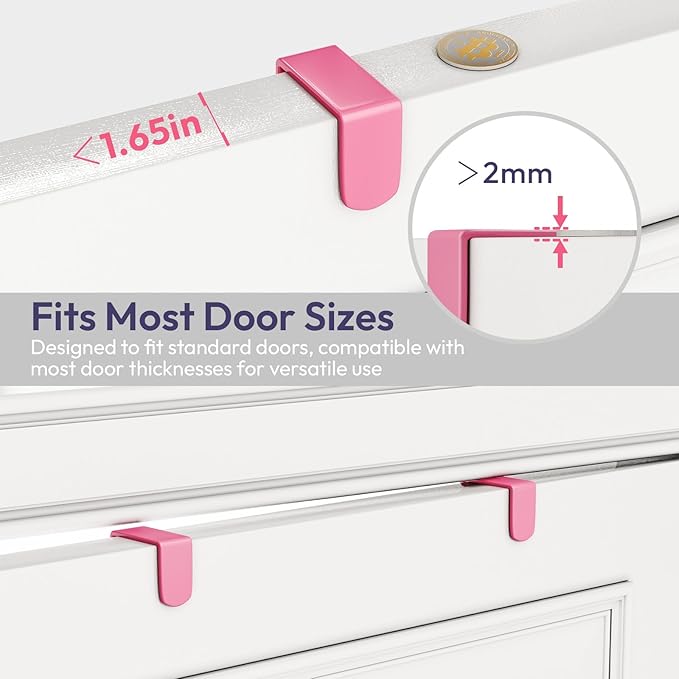 SWTYMIKI Over The Door Hook with 16 Hooks & Mesh Baskets - Heavy Duty Over The Door Organizer Hanger for Towels, Coats, Cloth