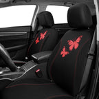 Flying Banner Butterfly car seat Covers ful Set Fashion Universal Lady Woman Female Rear Bench Split Colorized (Full Set, Red