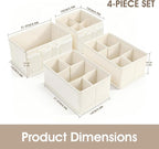 VERONLY Cosmetic Storage Bins Makeup Organizer, Adjustable Multifunction Storage Box Desk Drawer Divider for Makeup Brushes, 