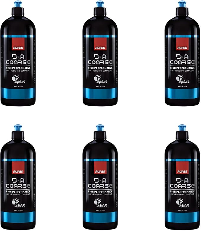 RUPES 1000 ml D-A Coarse High Performance Cut Polishing Compound for Car Detailing & Removing Severe Scratches (Pack of 6) | Micro-Abrasive Technology | Reduces Oxidation and Removes Swirl Marks