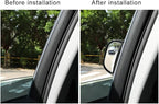 2Pcs Back Passenger Rear View Mirror Adjustable Blind Spot Mirror,Real Glass,Car SUV Side View Mirror With Convex Surface Stick on B-Pillar for Second Row Door Safely Get-Off (Black frame, 2 PCS)