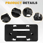 Front Bumper License Plate Frame Bracket Compatible with Chevy Malibu 2019-2024, Black License Frame Holder Mounting Kit, Rep