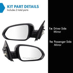 TRQ Driver and Passenger Side Power Heated Mirror Set Smooth Black Paint to Match Compatible with 2021-2023 Kia Rio KI1320291