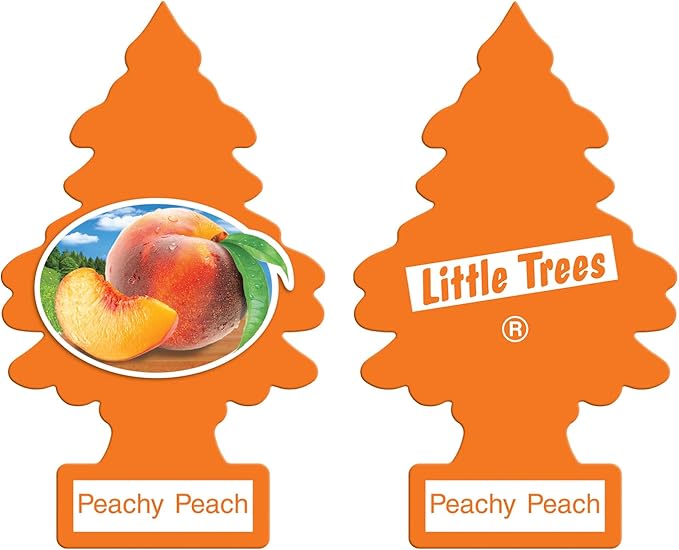 Little Trees Cardboard Hanging Car, Home & Office Air Freshener, Peachy Peach (Pack of 6)