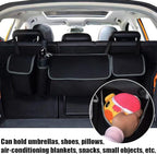 Car Trunk Organizer, Oxford Backseat Storage Bag with 4 Pockets, Waterproof Adjustable Large Capacity Hanging
