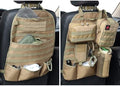 Car Seat Back Organizer, Tactical Molle Nylon Vehicle Panel Universal Fit Car Backseat Cover Protector (Olny Tan molle seat organizer)