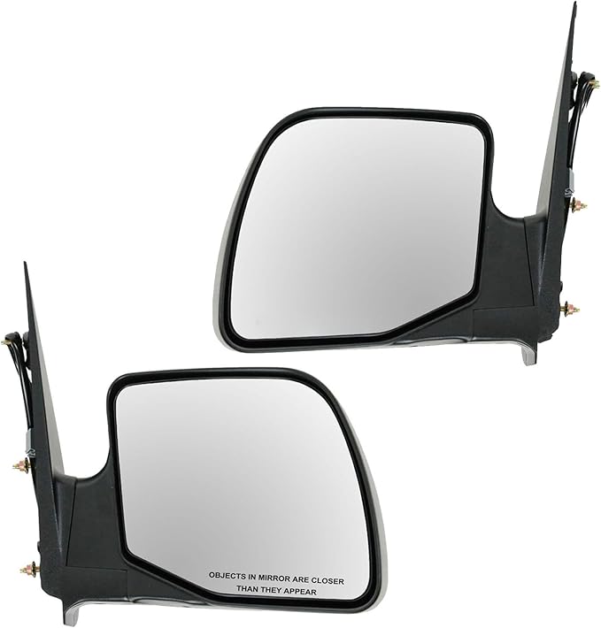 TRQ 2 Piece Driver and Passenger Side Mirror Assembly Set Electric Adjustment No Heat No Memory Black Compatible with 2003-20