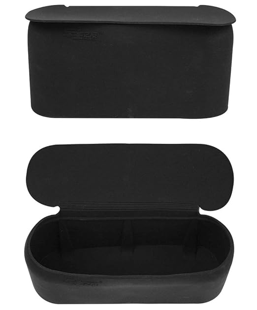JAVOedge (2 Pack Black Small Car Trash Can with Lid, Flexible Material, Fits in Most Side Doors