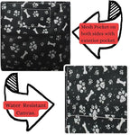 NGIL Extra Large Utility Tote Reusable Grocery Bag Oversized Collapsible for Groceries, Storage, Picnic, Beach (Printed Paws-Black)
