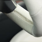 MEWANT Steering Wheel Cover for Yoke Style Steering Wheel for Tesla Model S 2021-2023 / Model X 2021-2023 Hand-Stitched Steering Wrap