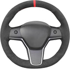 MEWANT Hand Stitched Steering Wheel Cover for Tesla Model 3 2017-2023 / Model Y 2020-2023 Accessories