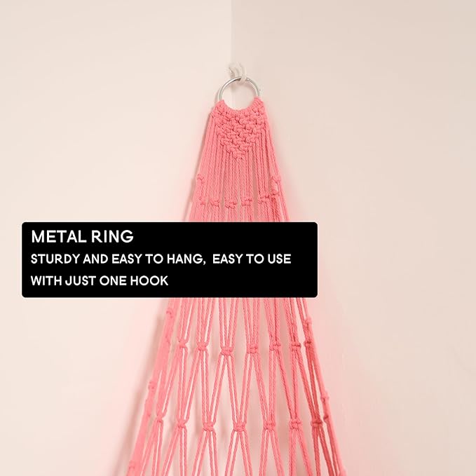 Amdermi Novel Stuffed Animal Hammock Corner Hanging Net for Stuff Aniaml Storage Macrame Toy Display Plush Toy Holder-Perfect
