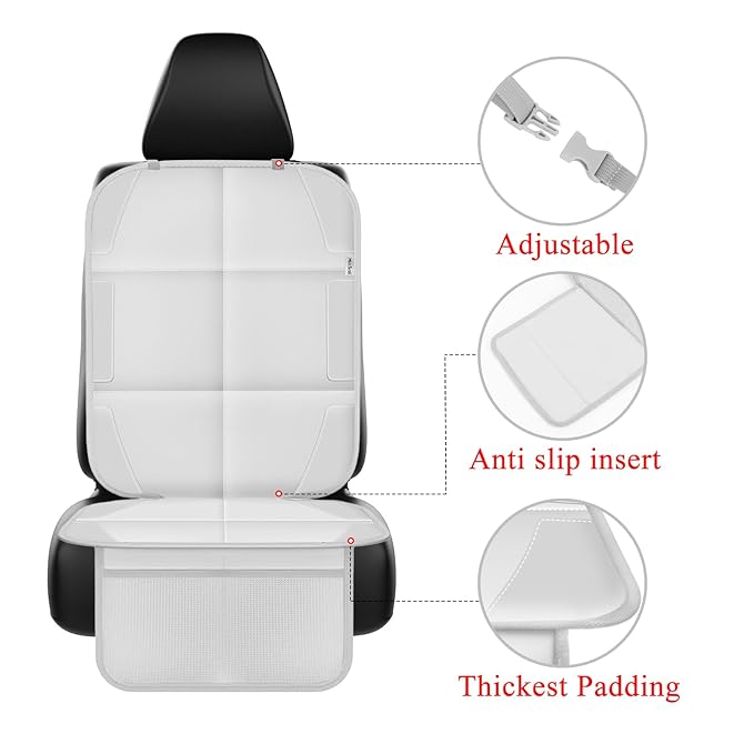 Meolsaek Car Seat Protector for Child Car Seat, Durable 600D Fabric Waterproof Car Seat Cover with Thick Pad Non-Slip Backing