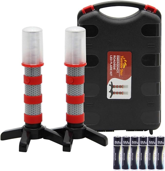 Twinkle Star Emergency Roadside Flares Kit LED Safety Strobe Road Warning Light Highway Beacon Alert Flare with Magnetic Base