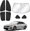 Sunshades for 2025 2026 Kia K4 Accessories Windshield Sun Shade Side Rear Window Shade Cover Sun Visor Shield Privacy Protection for Camping Keep Vehicle Cool Black 7PCS