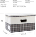 PRANDOM Collapsible Storage Bin with Lid [3-Pack] Fabric Foldable Storage Box Organizer Container Basket Cube with Cover for 