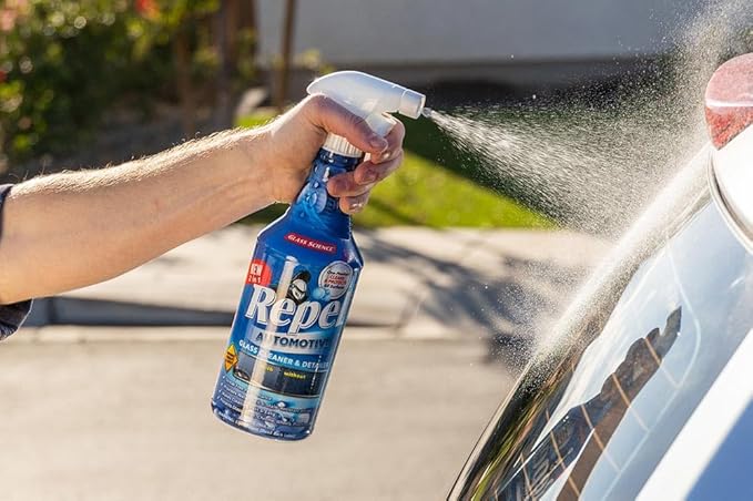 Repel Auto Glass Cleaner, Streak-Free with Protective Nano Barrier. Minerals, & Grime. Makes Glass Self-Cleaning. Safe & Non-