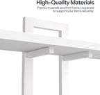 HOOBRO Floating Shelves, 15 Inch Wall Shelf Set of 2, Wall Mounted Storage Shelves 2-Tier, Hanging Bathroom Shelves, for Livi