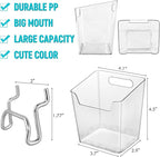 G.CORE Large Pegboard Cups Peg Board Storage Bin 6 Pack with Hooks, Square Box Shape Pegboard Cup Holder Accessories for Gara