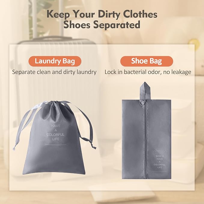 Packing Cubes for Travel - 8 Set Luggage Organizer Bags for Family, Mesh Breathable Travel Packing Cubes for Suitcases Durabl