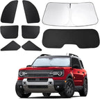 8pcs Car Window Shades for Ford Bronco Sport 2021 2022 2023 2024 2025, Full Car Window Covers for Privacy, Sunshades for Front Rear Windshield Side Windows to Block UV and Protect Privacy