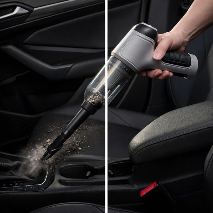GajetNest Handheld Mini Portable Compact Car Vacuum Cleaner & Blower 3-in-1 with HEPA Filter, Lightweight Design, 25-Minute R