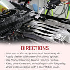 HI-TECH Vortex II Air Cleaning Gun – Pro Auto Detailing Tool for Deep Cleaning Interiors & Exteriors – Uses Air Compressor – 
