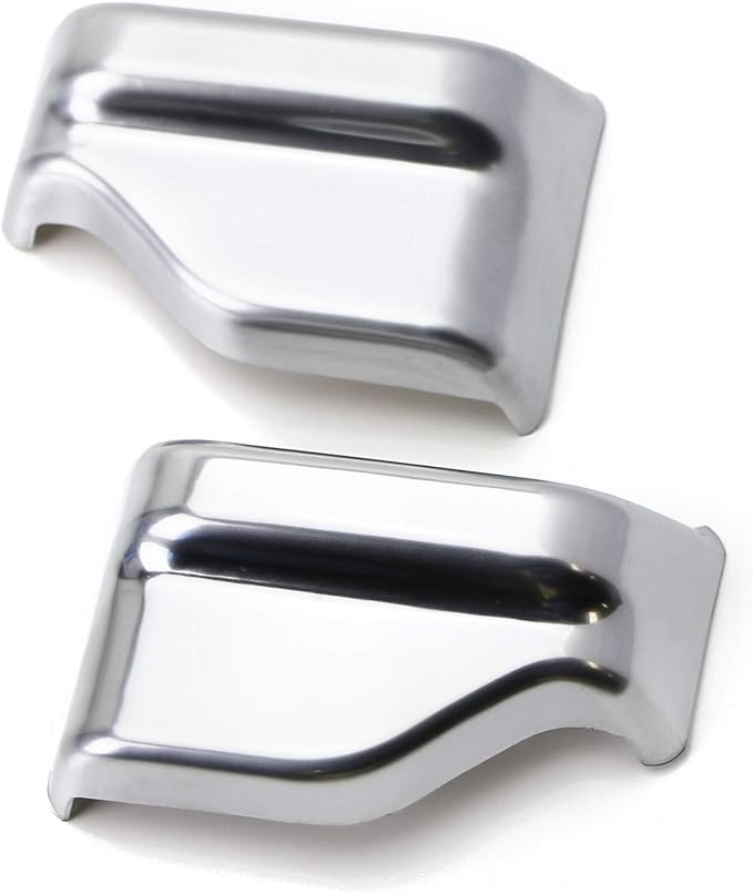 iJDMTOY Satin Silver Front Seat Belt Shoulder Height Adjustment Button Cover Trims Compatible with Mercedes W205 C-Class W213 E-Class X205 GLC-Class