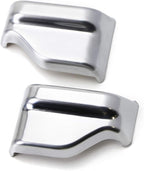 iJDMTOY Satin Silver Front Seat Belt Shoulder Height Adjustment Button Cover Trims Compatible with Mercedes W205 C-Class W213 E-Class X205 GLC-Class
