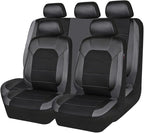 CAR PASS Leather Seat Covers, Automotive Sport Car Seat Cover Super 5mm Composite Sponge Inside, Airbag Compatible Universal 