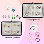 Transparent Jewelry Storage Book Travel Jewelry Organizer Earring Organizer Case Bracelet Holder for Necklace Ring with Anti 