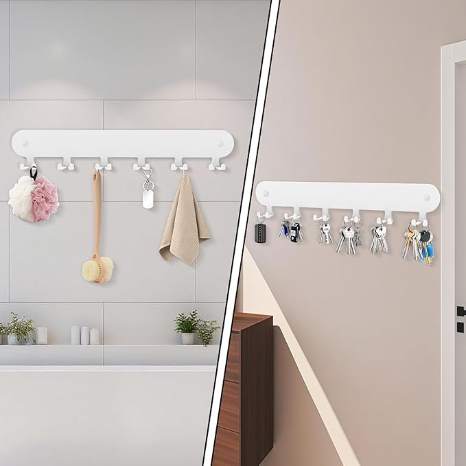 2 Pack Key Holder for Wall,Key Hooks,Key Holder Wall Mount Self Adhesive, Key Rack Wall Mount for Wall No Drill for Living Ro
